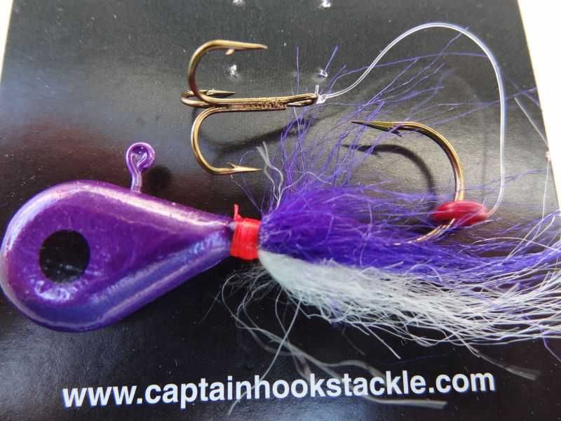 Walleye Killer Jigs  Purple Head Purple White Tail 1/4