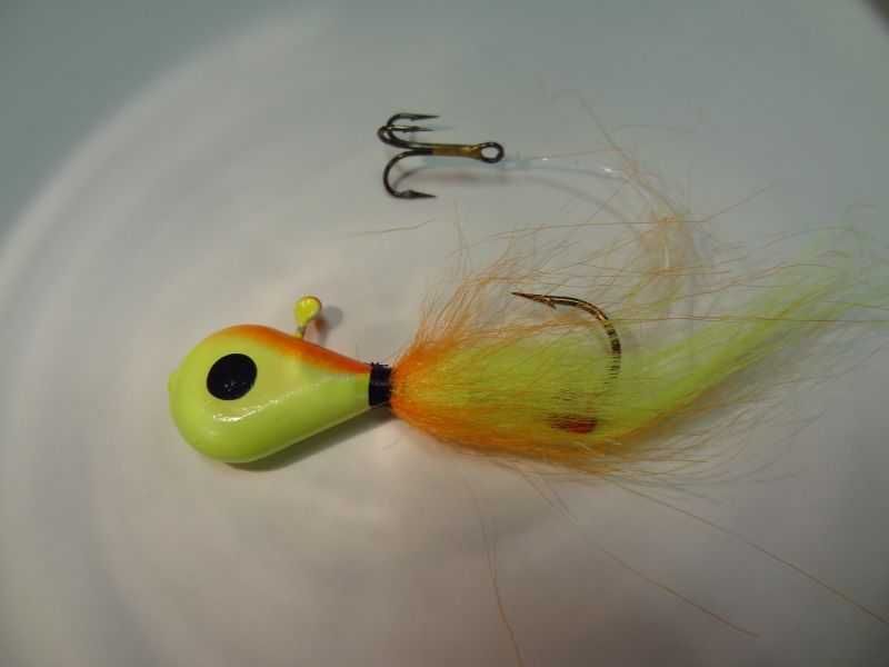 Walleye Killer Jigs 1/4oz. Orange/Chartreuse Head Chartreuse/Orange Tail