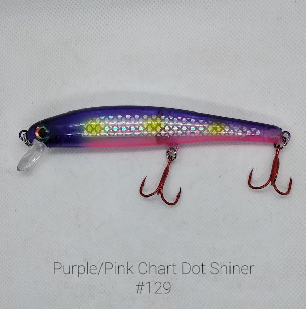 #129 Purple/Pink Chart Dot Shiner Walleye Shallow Diver