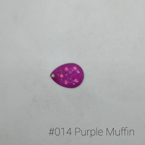 #014 Purple Muffin W/Chartreuse Back Size 5 3pk Krankie Lure Colorado Blades
