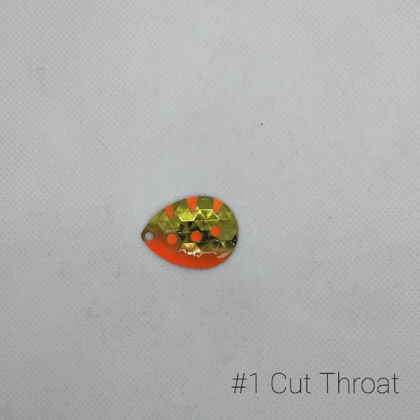 #1-S Cut Throat W/Silver Back Size 4 3pk Krankie Lure Willow Blades