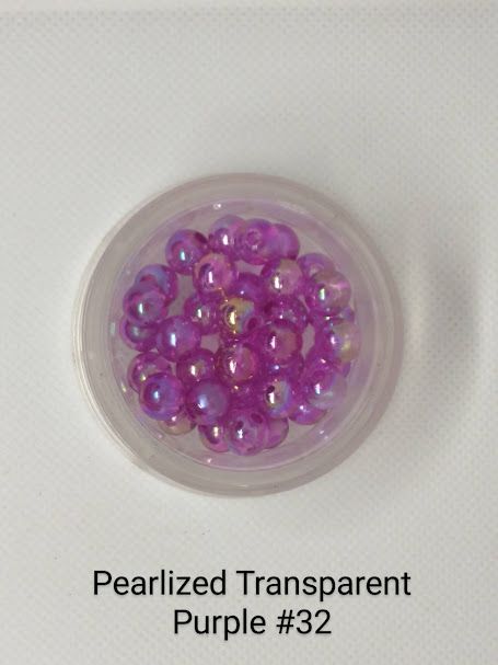 5mm Pearlized Transparent Purple Beads 1lb Bag