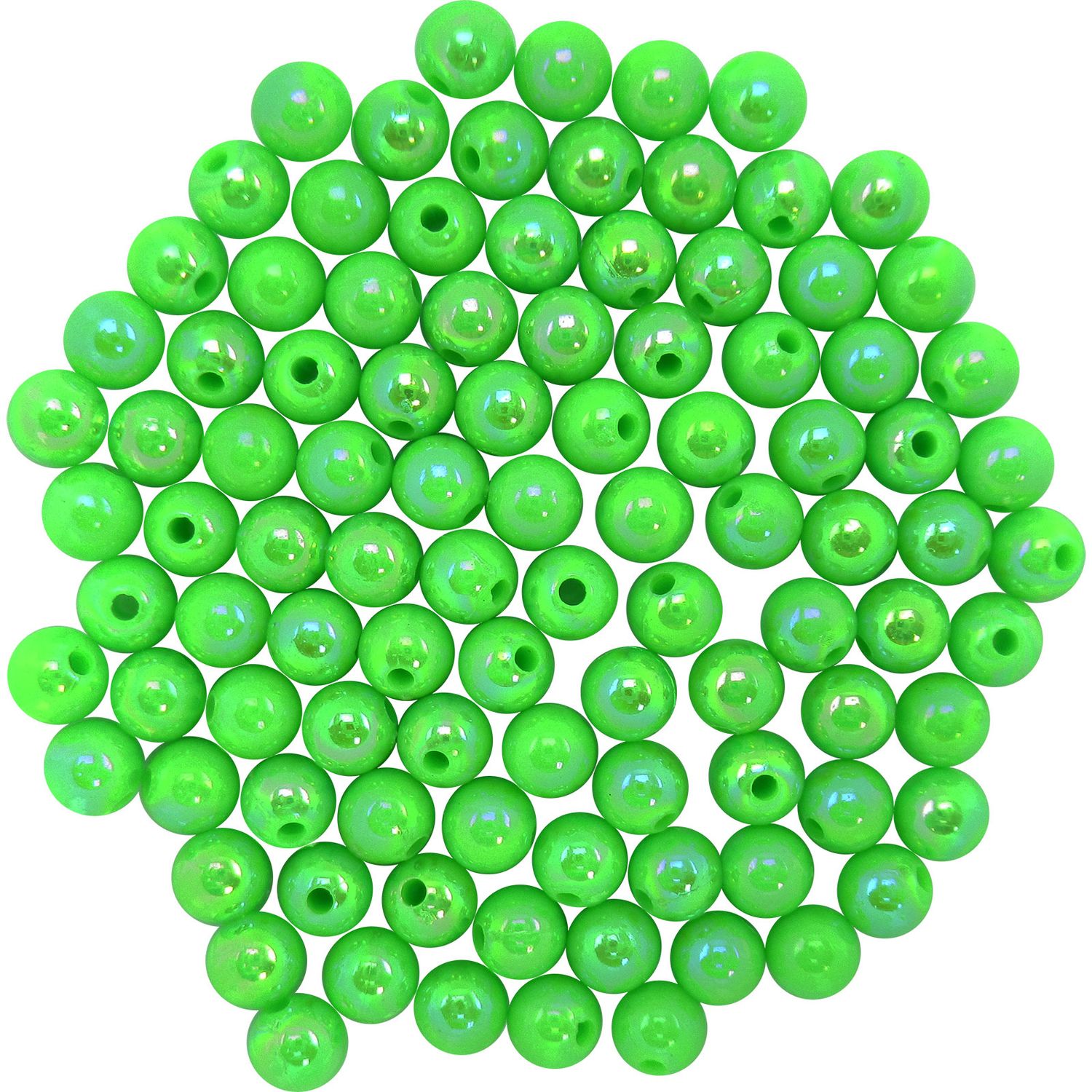 Dutch Fork 6mm Green Peral Beads