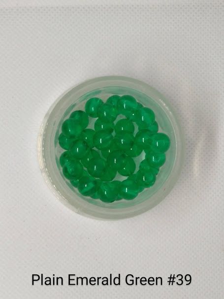 6mm Plain Emerald Green Beads 1lb Bag