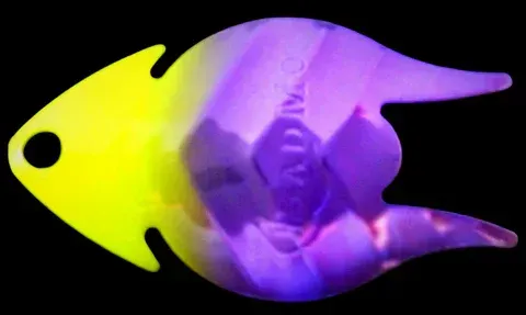 Erie Arrowhead Spinner Blade #8 Mojo Chartreuse Metallic Back