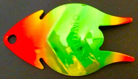 Erie Arrowhead Spinner Blade #8 Bonecrusher Chartreuse Metallic Back