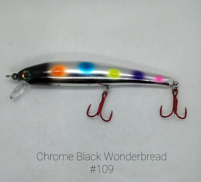 #109 Chrome Black Wonderbread Krankie Shallow Walleye Diver