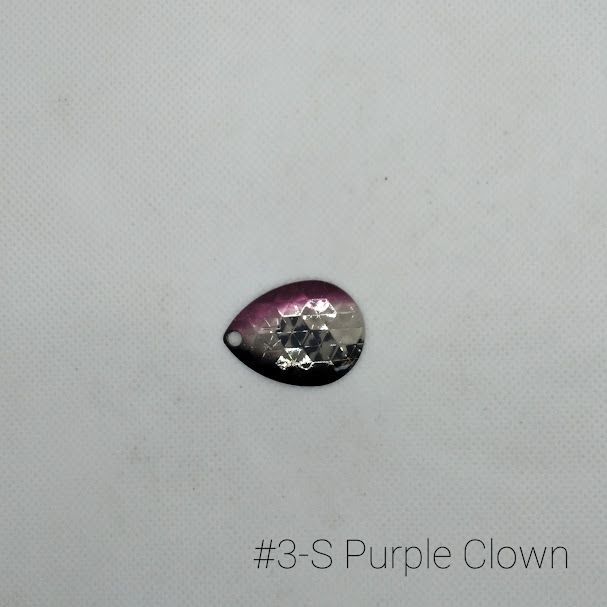 #3-S Purple Clown W/Silver Back Size 4 3pk Krankie Lure Colorado Blades