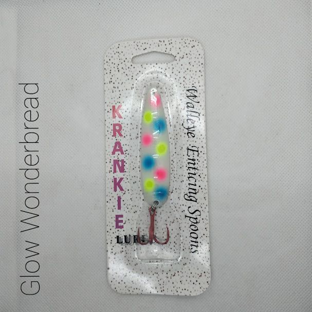 Glow Wonderbread W/Gold Back #2 Walleye Enticing Spoons 3-3/4"