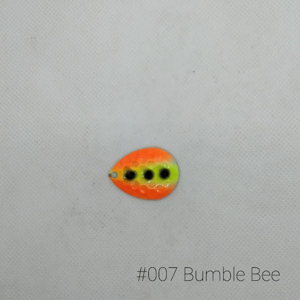 #007 Bumble Bee W/Chartreuse Back Size 5 3pk Krankie Lure Colorado Blades