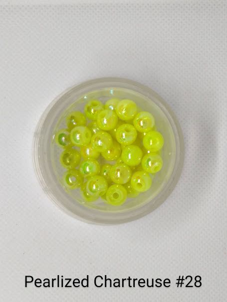 6mm Pearlized Chartreuse Beads 1lb Bag