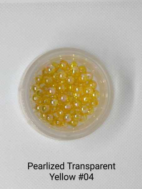 4mm Transparent Yellow Beads 1lb Bag