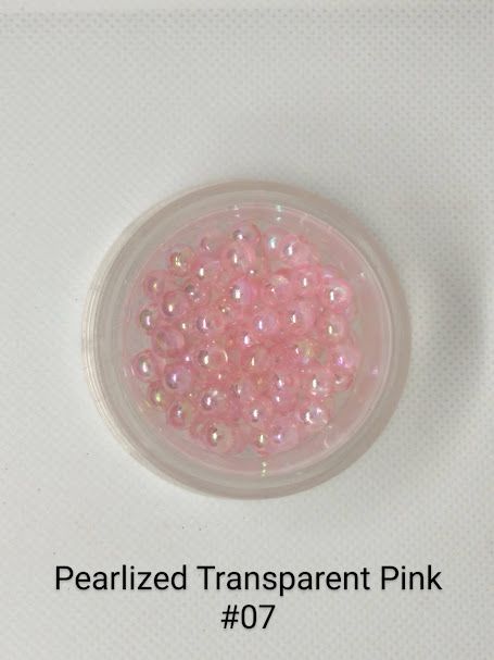 6mm Pearlized Transparent Pink Beads 1lb Bag