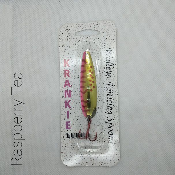 Raspberry Tea W/Gold Back #38 Walleye Enticing Spoons 3-3/4"