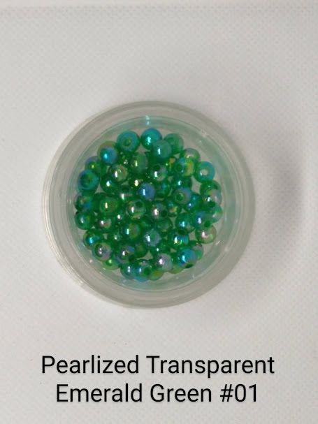 4mm Pearlized Transparent Emerald Green Beads 1000pk