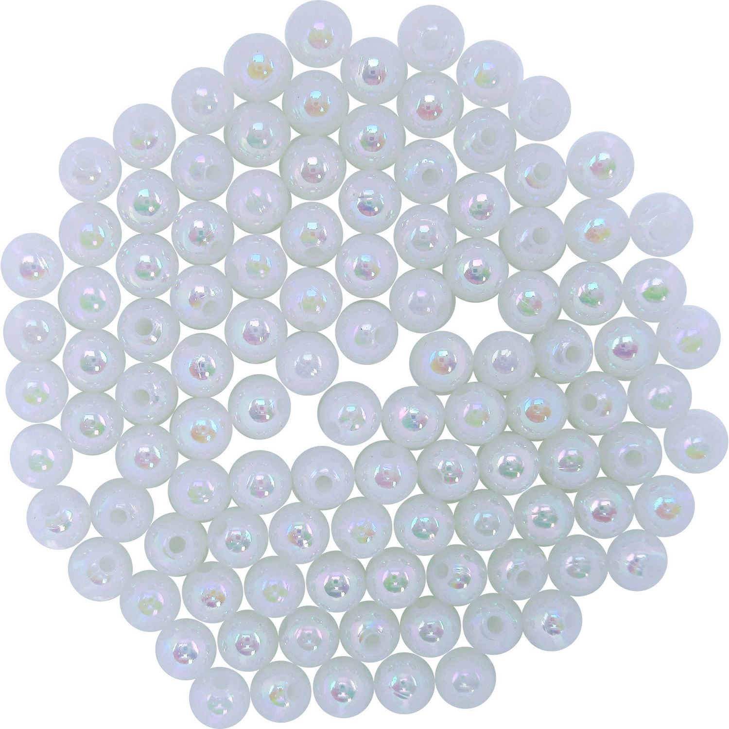 Dutch Fork 6mm White Pearl Beads