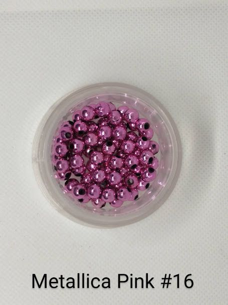 6mm Metallic Pink Beads 1lb Bag
