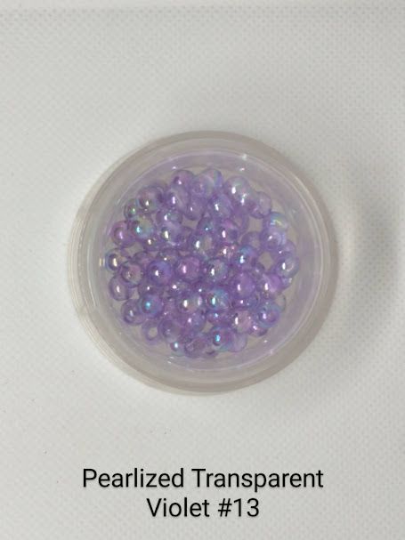 4mm Pearlized Transparent Violet Beads 1LB Back
