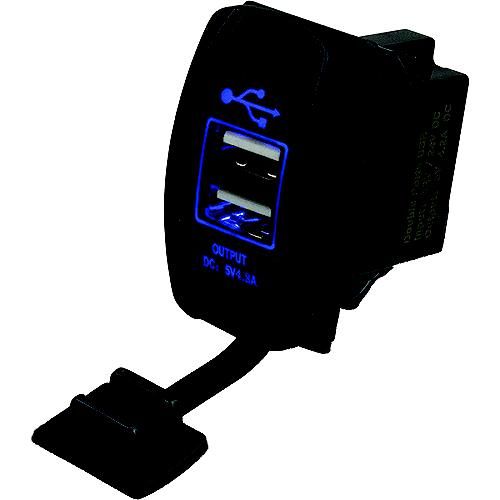Double UsB Rocker Switch Power Socket