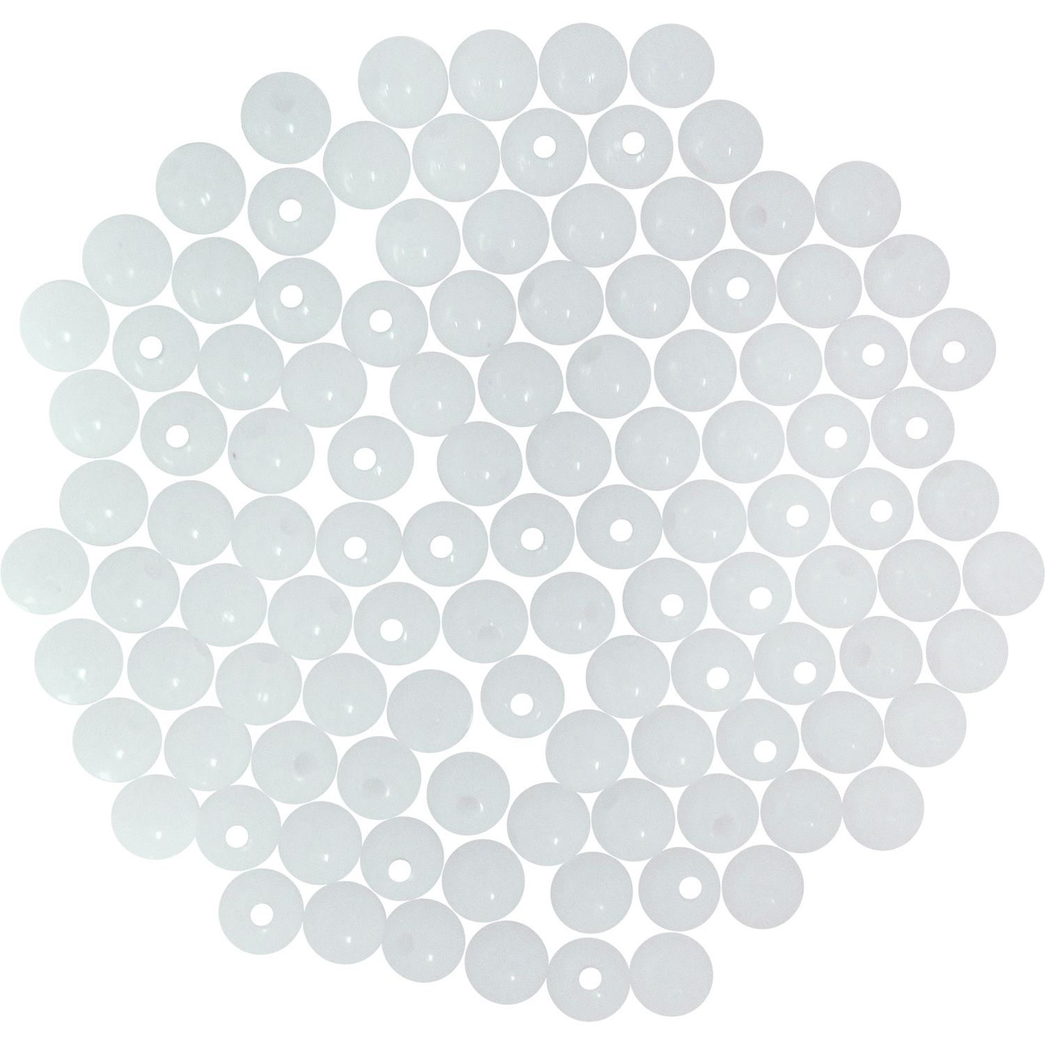 Dutch Fork 6mm White Beads S-08