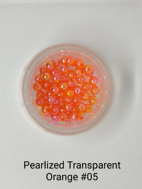 6mm Pearlized Transparent Orange Beads 200pk