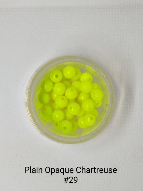 6mm Plain Opaque Chartreuse Beads 1lb Bag