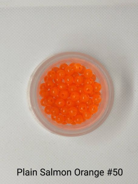 4mm Plain Salmon Orange Beads 1LB Bag