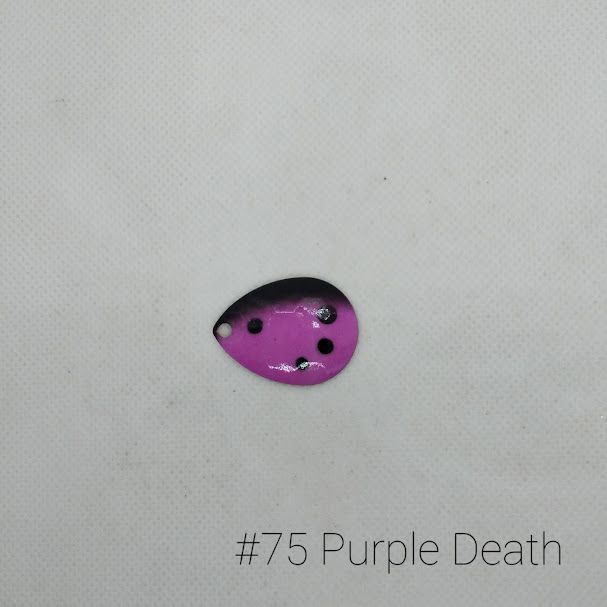 #75-G Purple Death W/Gold Back Size 4 3pk Krankie Lure Colorado Blades