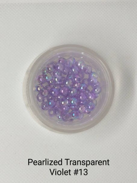 6mm Pearlized Transparent Violet Beads 1lb Bag