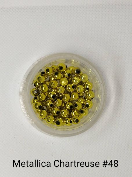 4mm Metallica Chartreuse Beads 1LB Bag