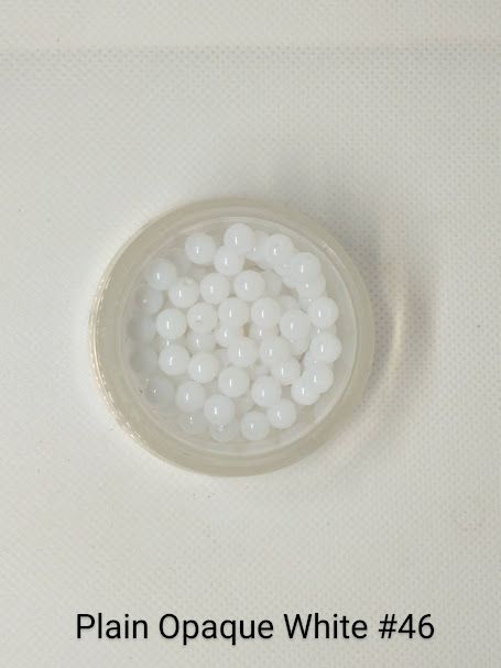 4mm Plain Opaque White Beads 1lb Bag