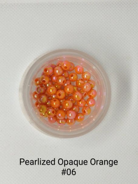 4mm Pearlized Opaque Orange 1LB Bag