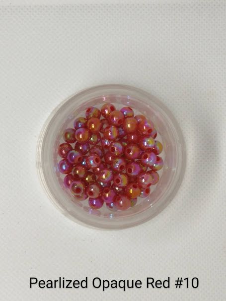 6mm Pearlized Opaque Red Beads 1lb Bag