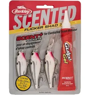 Berkley Scented Flicker Shad® Pro Pack 5 Pearl White 3pk FSFSH5PP-PW