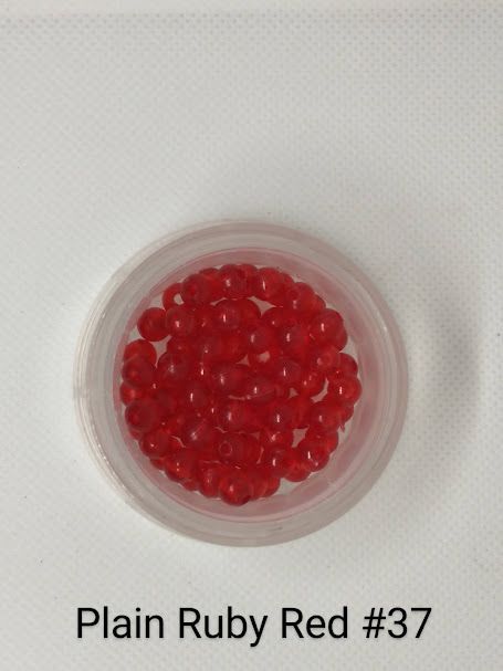 4mm Plain Ruby Red Beads 1LB Bag
