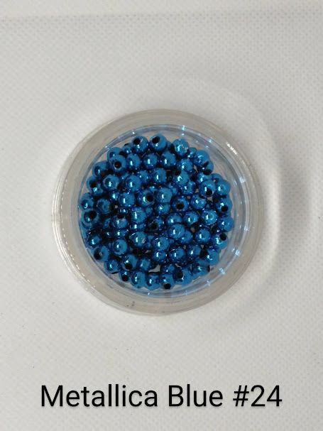 5mm Metallic Blue Beads 1lb Bag