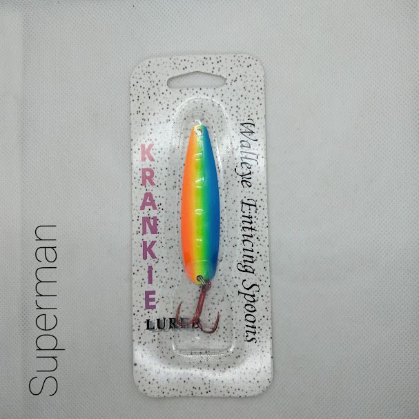 Superman W/Chartreuse Back #002 Walleye Enticing Spoons 3-3/4"