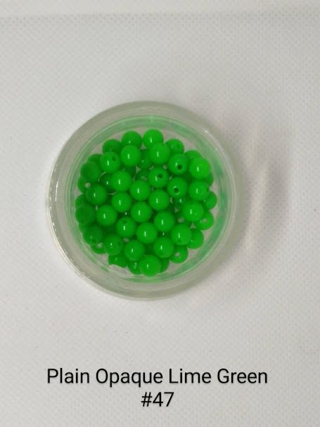 4mm Opaque Lime Green Beads 1LB Bag