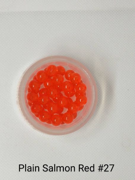 4mm Plain Salmon Red Beads 1LB Bag