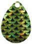 Colorado Spinner Blade-Size 3-Chartreuse &amp; Black Scale Iridescent Foilistic Pk of 3