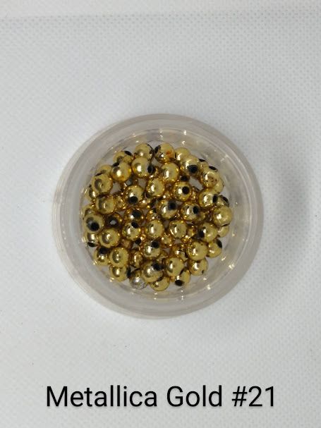 8mm Metallic Gold Beads 1lb Bag