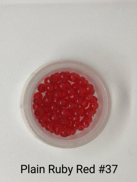 8mm Plain Ruby Red Beads 1lb Bag