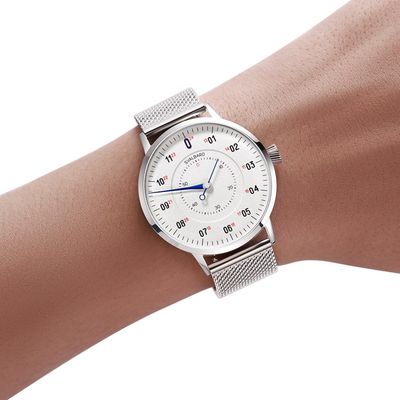 Montre Svalbard Gauge AB21 - Aiguille Unique, Boîtier 40.5 Mm Acier, Bracelet Milanais - Neuve