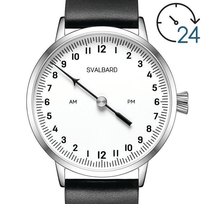 24-hour single hand watch Svalbard Midway AA59