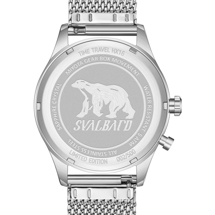Jump hour watch with retrograde minutes Svalbard Time Travel HX16