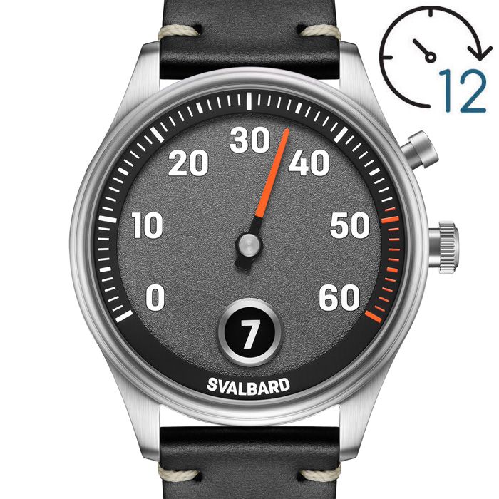 Jump hour watch with retrograde minutes Svalbard Time Travel HX11A