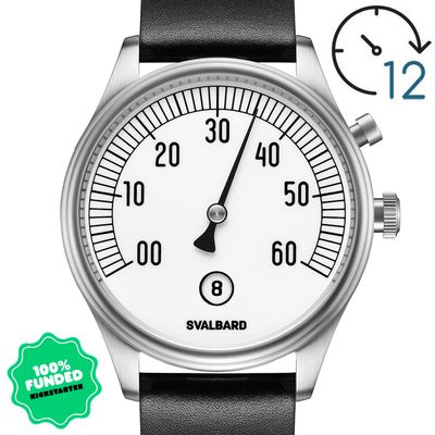 Jump hour watch with retrograde minutes Svalbard Time Travel HX15