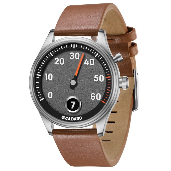Jump hour watch with retrograde minutes Svalbard Time Travel HX11A