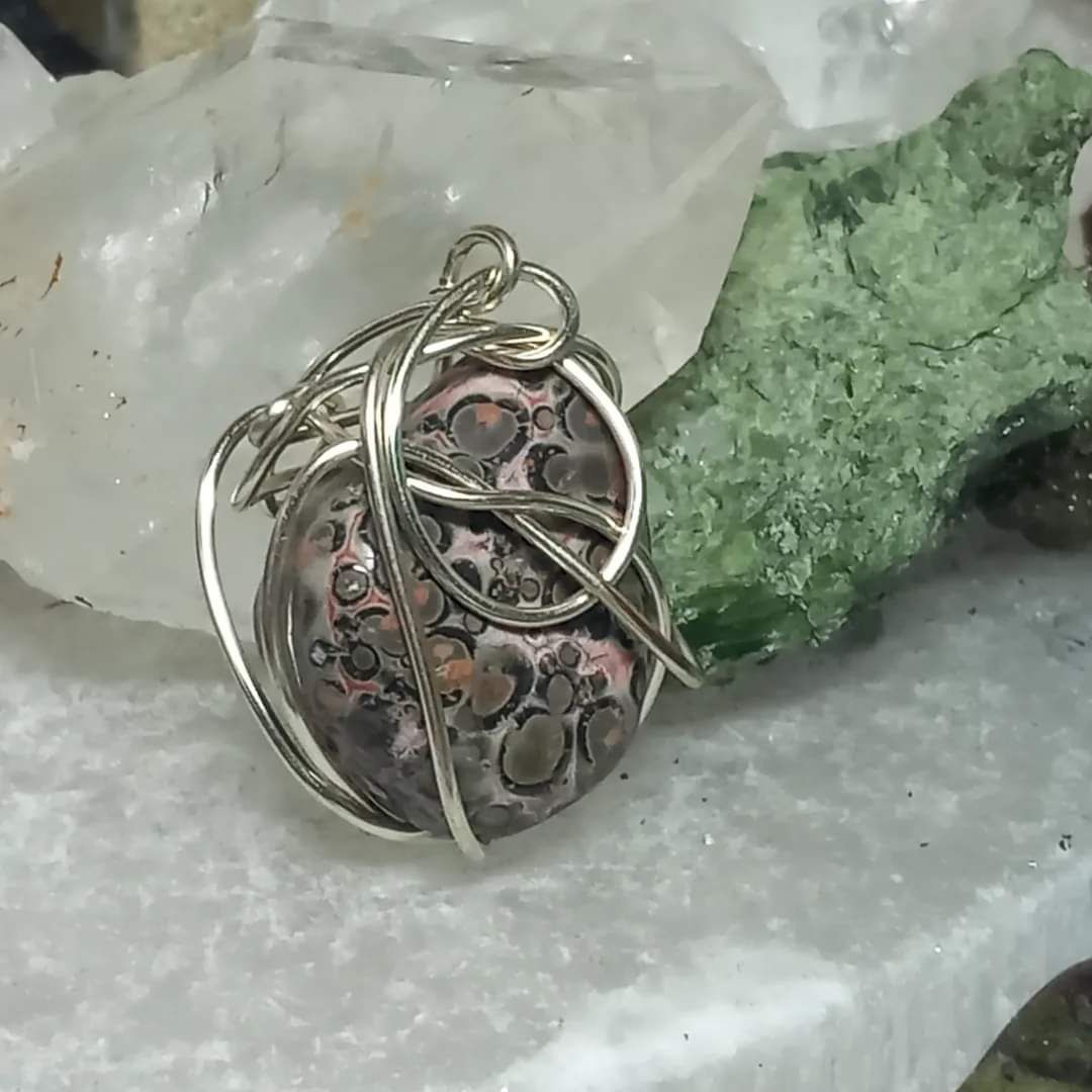 Leopardskin jasper pendant