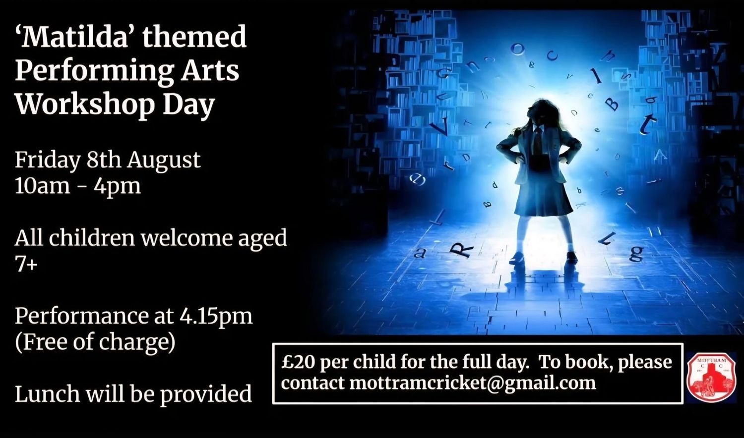 Matilda Themed Performing Arts Workshop (FRIDAY 8TH AUGUST, 10am till 4pm)